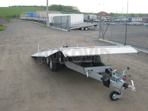 Dvouosý brzděný přívěs s hydraulicky sklopnou plochou AD speciál valník 2,7t  4,15/1,88/0,35** č.49