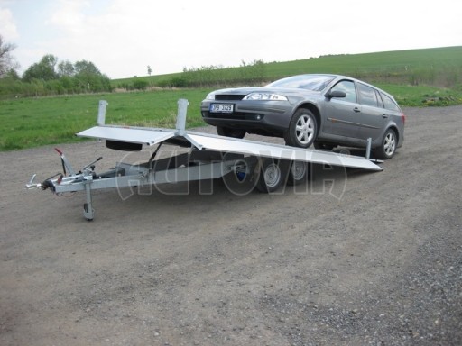 Dvouosý brzděný přívěs s hydraulicky sklopnou plochou AD speciál valník 2,7t  4,15/1,88/0,35** č.52