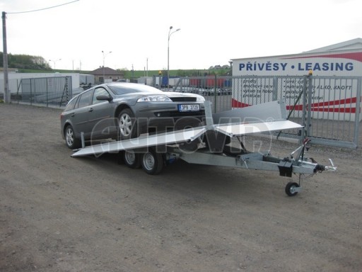 Dvouosý brzděný přívěs s hydraulicky sklopnou plochou AD speciál valník 2,7t  4,15/1,88/0,35** č.54