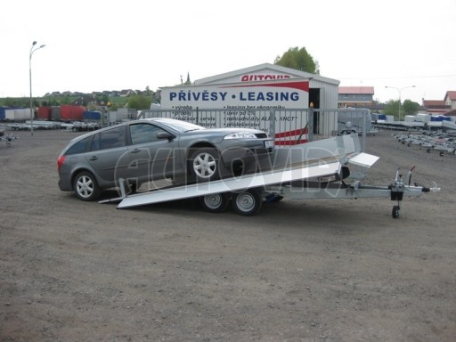 Dvouosý brzděný přívěs s hydraulicky sklopnou plochou AD speciál valník 2,7t  4,15/1,88/0,35** č.55