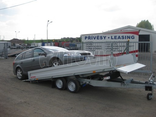 Dvouosý brzděný přívěs s hydraulicky sklopnou plochou AD speciál valník 2,7t  4,15/1,88/0,35** č.56