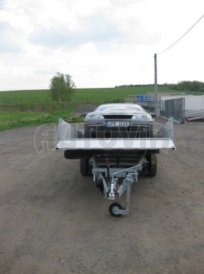 Dvouosý brzděný přívěs s hydraulicky sklopnou plochou AD speciál valník 2,7t  4,15/1,88/0,35** č.57