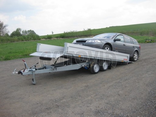 Dvouosý brzděný přívěs s hydraulicky sklopnou plochou AD speciál valník 2,7t  4,15/1,88/0,35** č.58