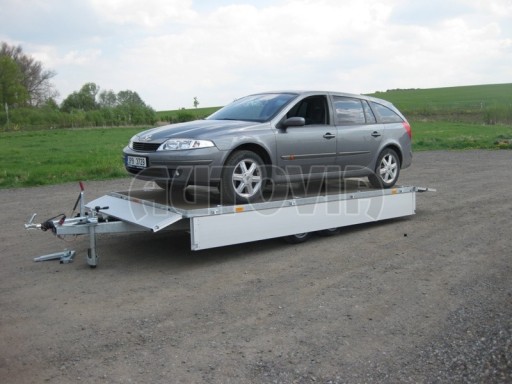 Dvouosý brzděný přívěs s hydraulicky sklopnou plochou AD speciál valník 2,7t  4,15/1,88/0,35** č.61
