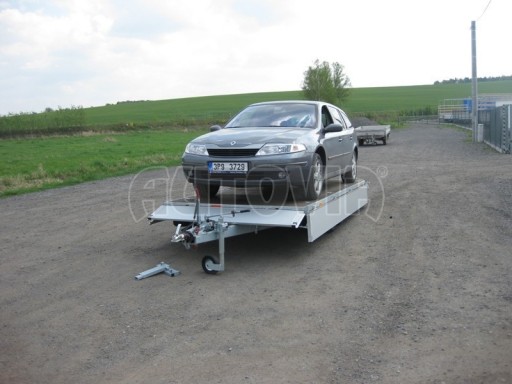Dvouosý brzděný přívěs s hydraulicky sklopnou plochou AD speciál valník 2,7t  4,15/1,88/0,35** č.62