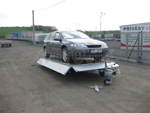 Dvouosý brzděný přívěs s hydraulicky sklopnou plochou AD speciál valník 2,7t  4,15/1,88/0,35** č.63