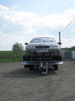 Dvouosý brzděný přívěs s hydraulicky sklopnou plochou AD speciál valník 2,7t  4,15/1,88/0,35** č.67