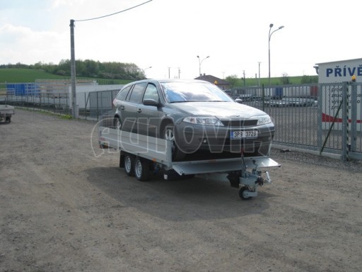 Dvouosý brzděný přívěs s hydraulicky sklopnou plochou AD speciál valník 2,7t  4,15/1,88/0,35** č.68