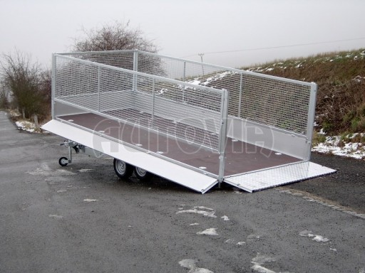 Dvouosý brzděný přívěs s hydraulicky sklopnou plochou AD speciál valník 2,7t  4,15/1,88/0,35** č.88