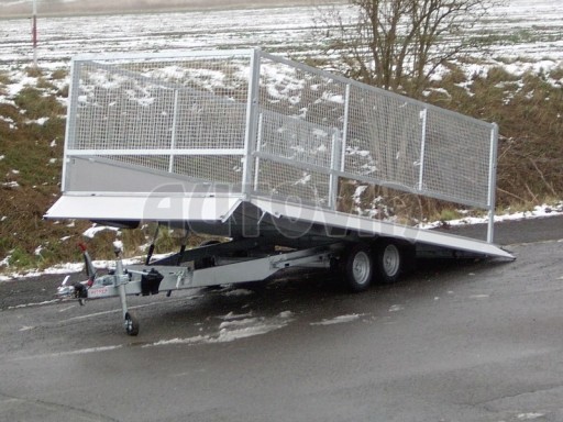 Dvouosý brzděný přívěs s hydraulicky sklopnou plochou AD speciál valník 2,7t  4,15/1,88/0,35** č.92