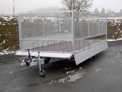 Dvouosý brzděný přívěs s hydraulicky sklopnou plochou AD speciál valník 2,7t  4,15/1,88/0,35** č.93