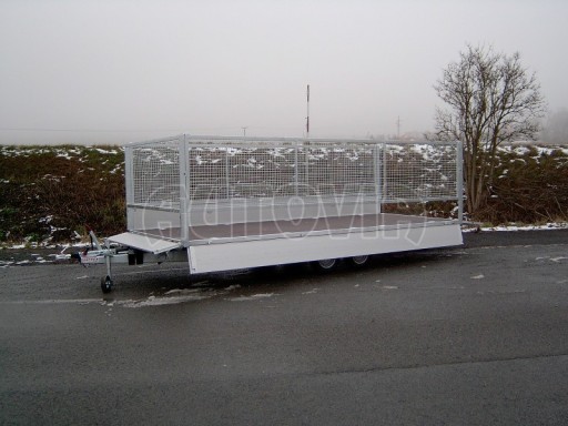 Dvouosý brzděný přívěs s hydraulicky sklopnou plochou AD speciál valník 2,7t  4,15/1,88/0,35** č.94