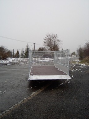 Dvouosý brzděný přívěs s hydraulicky sklopnou plochou AD speciál valník 2,7t  4,15/1,88/0,35** č.96