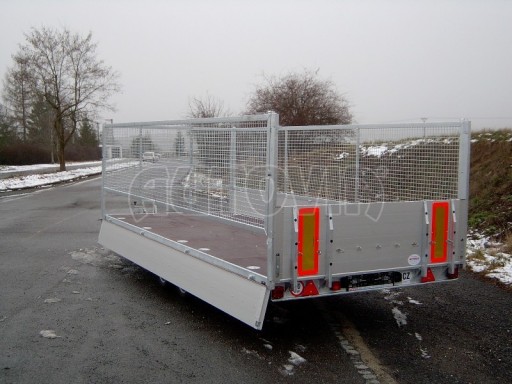 Dvouosý brzděný přívěs s hydraulicky sklopnou plochou AD speciál valník 2,7t  4,15/1,88/0,35** č.97