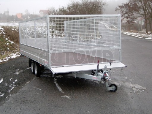 Dvouosý brzděný přívěs s hydraulicky sklopnou plochou AD speciál valník 2,7t  4,15/1,88/0,35** č.99