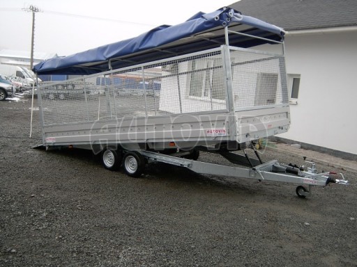 Dvouosý brzděný přívěs s hydraulicky sklopnou plochou AD speciál valník 2,7t  4,15/1,88/0,35** č.100