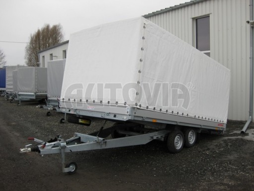 Dvouosý brzděný přívěs s hydraulicky sklopnou plochou AD speciál valník 2,7t  4,15/1,88/0,35** č.102
