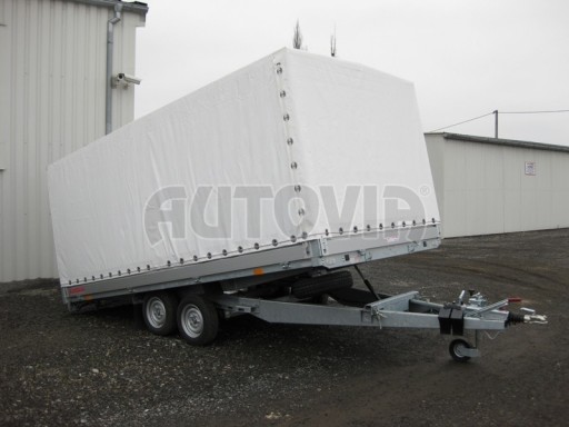 Dvouosý brzděný přívěs s hydraulicky sklopnou plochou AD speciál valník 2,7t  4,15/1,88/0,35** č.103