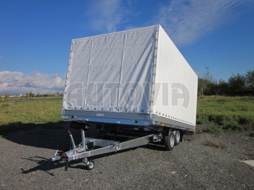 Dvouosý brzděný přívěs s hydraulicky sklopnou plochou AD speciál valník 2,7t  4,15/1,88/0,35** č.107