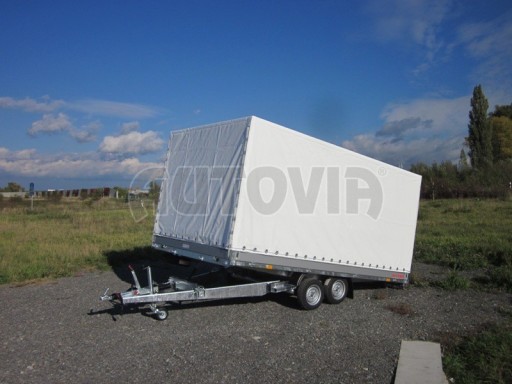 Dvouosý brzděný přívěs s hydraulicky sklopnou plochou AD speciál valník 2,7t  4,15/1,88/0,35** č.108