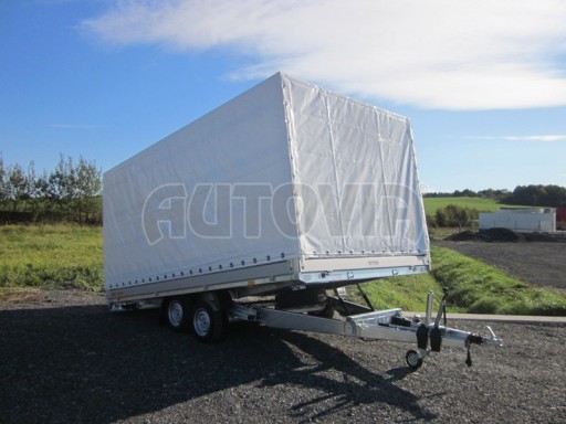 Dvouosý brzděný přívěs s hydraulicky sklopnou plochou AD speciál valník 2,7t  4,15/1,88/0,35** č.110