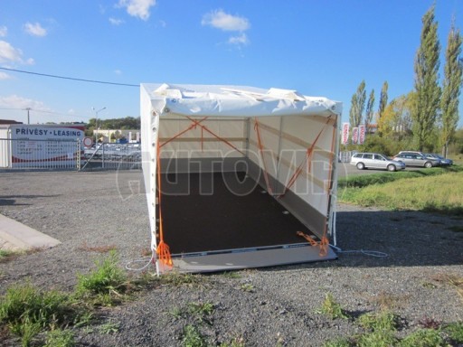 Dvouosý brzděný přívěs s hydraulicky sklopnou plochou AD speciál valník 2,7t  4,15/1,88/0,35** č.113