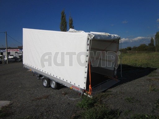 Dvouosý brzděný přívěs s hydraulicky sklopnou plochou AD speciál valník 2,7t  4,15/1,88/0,35** č.114