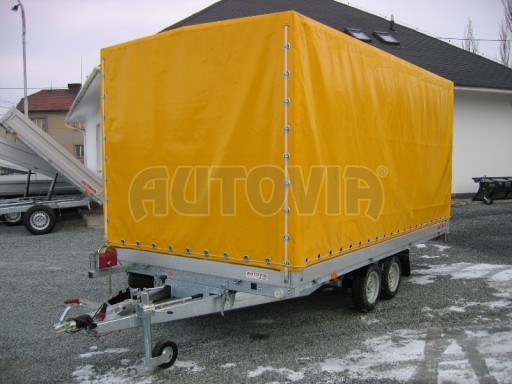 Dvouosý brzděný přívěs s hydraulicky sklopnou plochou AD speciál valník 2,7t  4,15/1,88/0,35** č.115