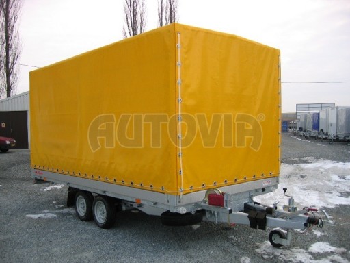 Dvouosý brzděný přívěs s hydraulicky sklopnou plochou AD speciál valník 2,7t  4,15/1,88/0,35** č.116