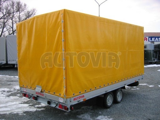 Dvouosý brzděný přívěs s hydraulicky sklopnou plochou AD speciál valník 2,7t  4,15/1,88/0,35** č.117