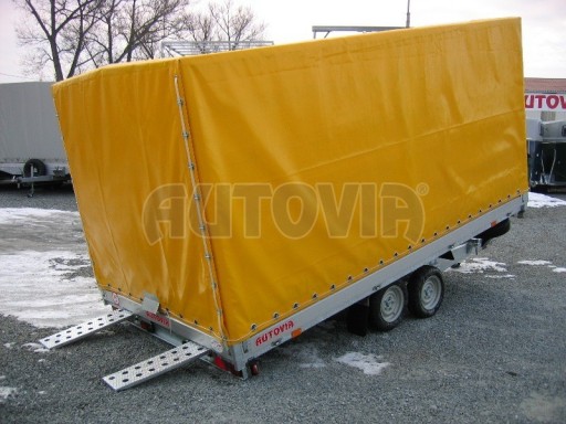 Dvouosý brzděný přívěs s hydraulicky sklopnou plochou AD speciál valník 2,7t  4,15/1,88/0,35** č.120