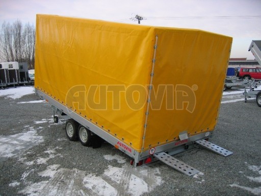 Dvouosý brzděný přívěs s hydraulicky sklopnou plochou AD speciál valník 2,7t  4,15/1,88/0,35** č.121