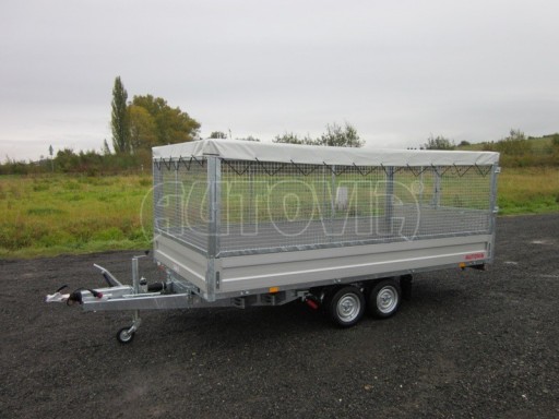Dvouosý brzděný přívěs s hydraulicky sklopnou plochou AD speciál valník 2,7t  4,15/1,88/0,35** č.122