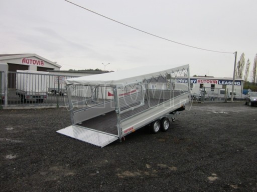 Dvouosý brzděný přívěs s hydraulicky sklopnou plochou AD speciál valník 2,7t  4,15/1,88/0,35** č.124