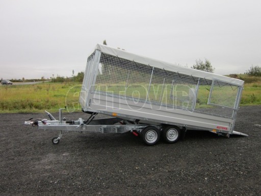 Dvouosý brzděný přívěs s hydraulicky sklopnou plochou AD speciál valník 2,7t  4,15/1,88/0,35** č.128