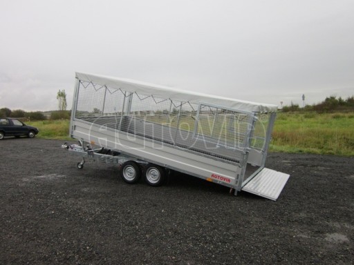 Dvouosý brzděný přívěs s hydraulicky sklopnou plochou AD speciál valník 2,7t  4,15/1,88/0,35** č.129