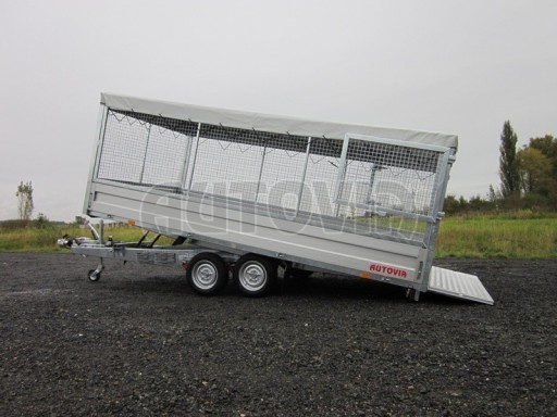 Dvouosý brzděný přívěs s hydraulicky sklopnou plochou AD speciál valník 2,7t  4,15/1,88/0,35** č.130