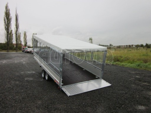 Dvouosý brzděný přívěs s hydraulicky sklopnou plochou AD speciál valník 2,7t  4,15/1,88/0,35** č.131