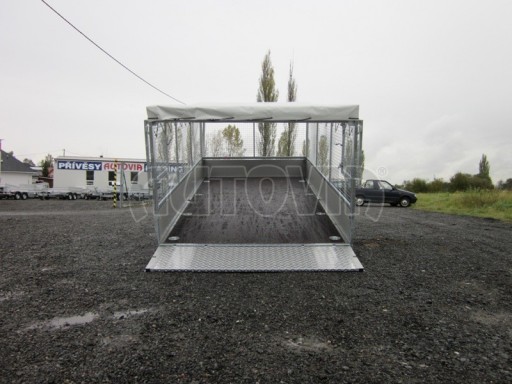 Dvouosý brzděný přívěs s hydraulicky sklopnou plochou AD speciál valník 2,7t  4,15/1,88/0,35** č.132