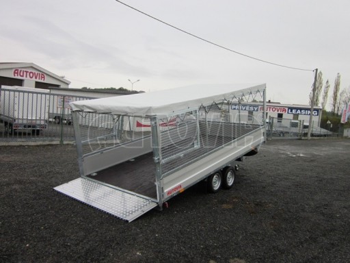 Dvouosý brzděný přívěs s hydraulicky sklopnou plochou AD speciál valník 2,7t  4,15/1,88/0,35** č.133