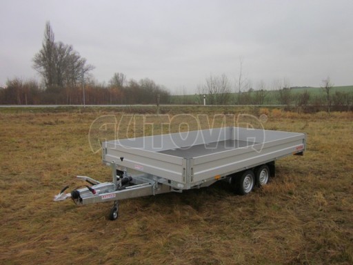 Dvouosý brzděný přívěs s hydraulicky sklopnou plochou AD speciál valník 2,7t  4,15/1,88/0,35** č.139
