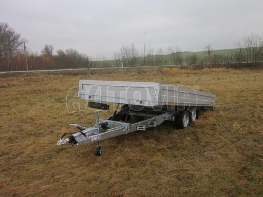 Dvouosý brzděný přívěs s hydraulicky sklopnou plochou AD speciál valník 2,7t  4,15/1,88/0,35** č.144