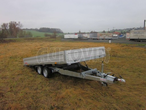 Dvouosý brzděný přívěs s hydraulicky sklopnou plochou AD speciál valník 2,7t  4,15/1,88/0,35** č.145