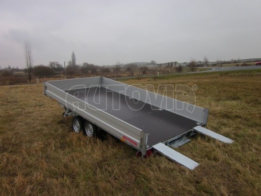 Dvouosý brzděný přívěs s hydraulicky sklopnou plochou AD speciál valník 2,7t  4,15/1,88/0,35** č.146