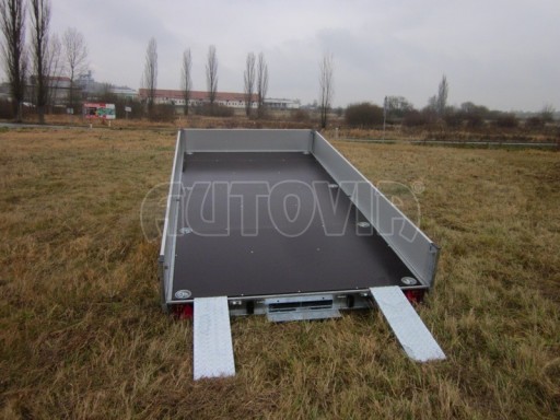 Dvouosý brzděný přívěs s hydraulicky sklopnou plochou AD speciál valník 2,7t  4,15/1,88/0,35** č.147