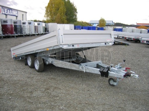 Dvouosý brzděný přívěs s hydraulicky sklopnou plochou AD speciál valník 2,7t  4,15/1,88/0,35** č.148