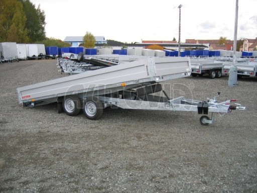 Dvouosý brzděný přívěs s hydraulicky sklopnou plochou AD speciál valník 2,7t  4,15/1,88/0,35** č.150