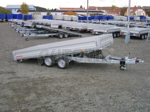 Dvouosý brzděný přívěs s hydraulicky sklopnou plochou AD speciál valník 2,7t  4,15/1,88/0,35** č.151