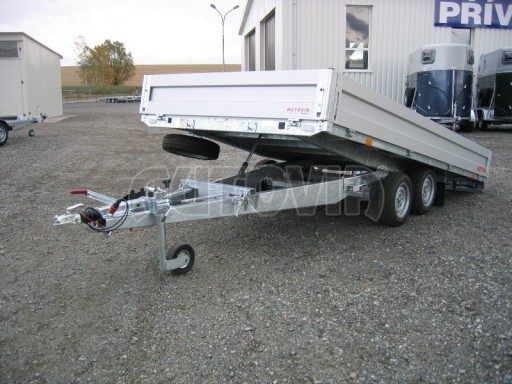 Dvouosý brzděný přívěs s hydraulicky sklopnou plochou AD speciál valník 2,7t  4,15/1,88/0,35** č.152
