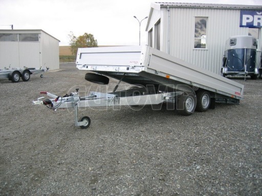 Dvouosý brzděný přívěs s hydraulicky sklopnou plochou AD speciál valník 2,7t  4,15/1,88/0,35** č.153